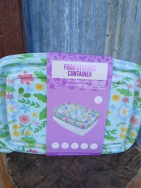 Floral Food Storage Container Set - Pastel Floral Print Festive Voice 12 Pc Set